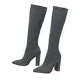 thumbnail image 5 of Chenyee Knee High Boots for Women Heel Pointed Toe Breathable Stretch Knit Sock Booties, 5 of 6