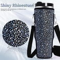 thumbnail image 3 of Rhinestone Tumbler Sleeve with Handle, 40 oz Bling Glitter Water Bottle Carrier Pouch Protective Cover for 40 oz Insulated Tumblers and Travel Mugs, Black, 3 of 4
