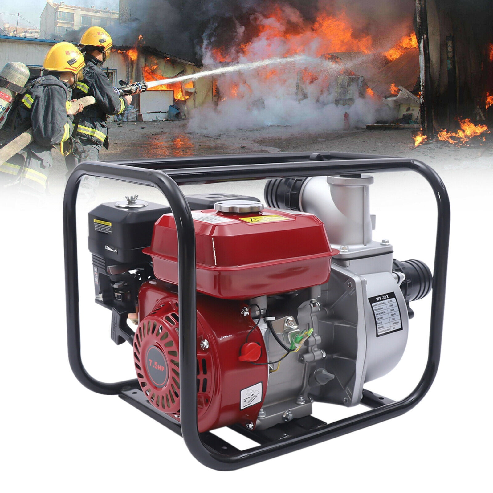 YIYIBYUS 3" 7.5HP Water Pump Farm Irrigation Drainage Transfer Pump Agriculture Sprinkler Watering Landscaping Gardening Gas Power Pump