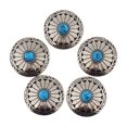 thumbnail image 2 of Botones vintage Sunnimix florales turquesa 5pcs Tornillo trasero, 2 of 7
