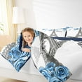 thumbnail image 4 of Homewish Romance Paris Full Size Comforter Sets,Eiffel Tower Bedding Comforter Set,Blue White Bedding Sets For Girls Kids,Microfiber Bedroom Decor Reversible,3pcs, 4 of 8