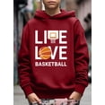 thumbnail image 3 of Casual Pullover For 5-14Y Kid Boys LOVE LIVE BASKETBALL Print Cute&Cozy Spring Autumn Outdoor Hoodie, 3 of 8