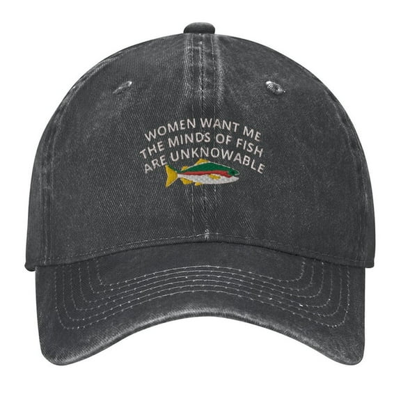 Hunting Fisherman Gift Women Want Me Fish Print Vintage Wash Dad Hat Adjustable Curved Brim Baseball Cap,Made In USA,Casual Outdoor Sports Fishing Cap for Men and Women