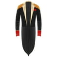 thumbnail image 3 of TiaoBug Mens Circus Ringmaster Showman Jacket Long Sleeve Tassel Velvet Swallow-Tailed Coat Halloween Costume Black S, 3 of 7
