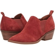 Lucky Brand Fallo Burnt Henna Chelsea Style Block Heel Slip On Casual Booties (7, BURNT HENNA)