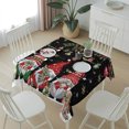 thumbnail image 6 of Black Gnomes Christmas Table Cloth Waterproof Tablecloths, Xmas Ball Gifts Snowflake Tablecloth Dining Table Cover for Kitchen Party Tabletop Outdoor, Square Tablecloth 60x60 Inch, 6 of 9