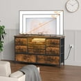 thumbnail image 5 of Homhougo Dresser TV Stand with Power Outlet & LED for 55'' TV, Long Dresser for Bedroom with 8 Deep Drawers, Chests of Drawers, Wide Console Table for, Living Room, Entryway, 5 of 9