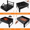 thumbnail image 4 of Portable Barbecue Charcoal Grill Foldable BBQ Grill Stainless Steel Wood Burning BBQ Stoves Outdoor Camping Barbecue Cooking Grills Stoves Smokers Tool for Picnic Beach Backyard, 4 of 10