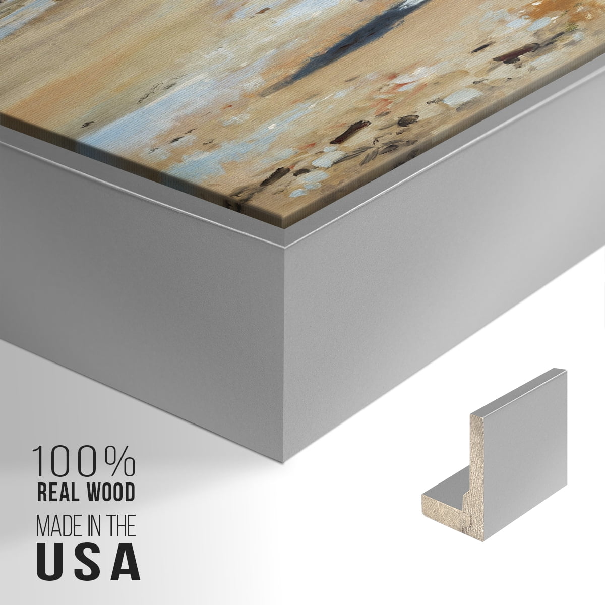Vintage Landscape-CXII By Wexford Home Framed in Silver Wood Gallery Wrapped Canvas 17 in. x 25 in.