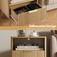 thumbnail image 5 of YouTrend Nightstand with Open Shelf,Beside Table with Fluted Design ,End Table with Solid Wood Legs for bedroom, 5 of 10