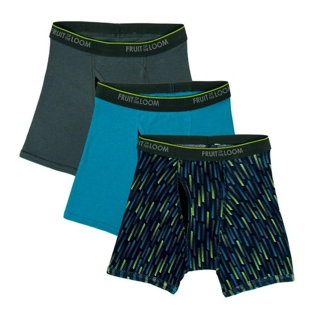 Bóxer Fruit of the Loom Para niño, algodón sustentable, multicolor, 3 piezas, talla M