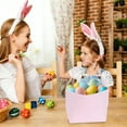 thumbnail image 6 of RICHMJ Easter Basket Seersucker Egg Hunt Bunny Baskets Canvas Bag Stripe Storage Gifts Candies Personalized Easter Party Gifts（Pink）, 6 of 6