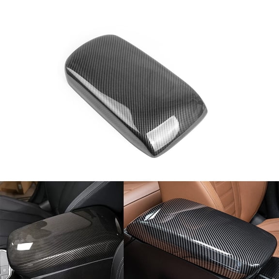 Xotic Tech Car Center Console Cover, 2PCS Carbon Fiber Color Center Armrest Lid Cover Middle Console Storage Box Protect Trim Accessories Compatible with BMW X3 G01 2018-2024, X4 G02 2019-2024