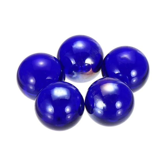 Glass Beads,5pcs Round Glass Gemstone Deep Blue 0.23lbs (0.98") Glass Marbles Pebbles for Vase Fillers Aquarium Decor DIY Craft