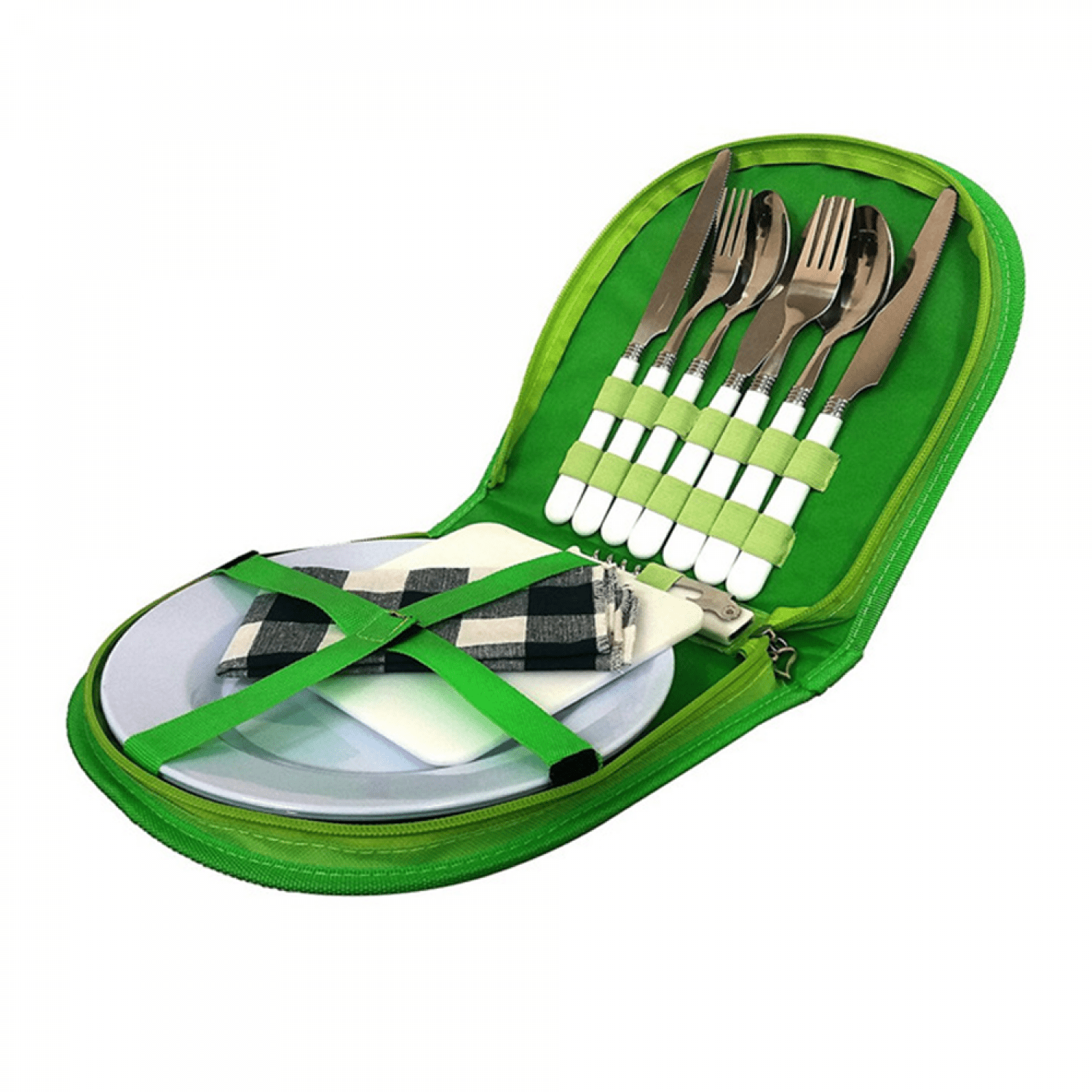 Camping Silverware Kit Cutlery Organizer Utensil Picnic Set 13 Pieces