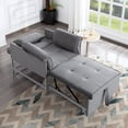 thumbnail image 2 of Gewnee Single Convertible Chair Bed, Sleeper Chair Bed 3 in 2, Stepless Adjustable Backrest,Armchair, Sofa Bed Pull Out Sleeper Bed Living Room, Bedroom, 2 of 14