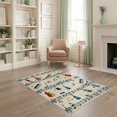 thumbnail image 2 of ODIKA 4'x6' Washable Area Rug Music Musical Cd Note Guitar Piano Keys Sound Wave Disc Shape for Dorm Room, Small Living Stain Resistant Low Profile, Easy Care, 2 of 7