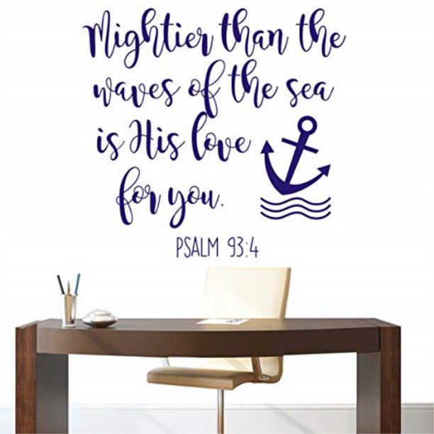 bible verse wall stickers mightier than the waves of the sea is his