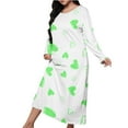 thumbnail image 3 of JUSLIO Womens Nightgown Hearts Robes Long Sleeve Pajama Round Collar Sleepwear Green Nightgown Sleep Dress Nightgowns Loungewear, 3 of 3