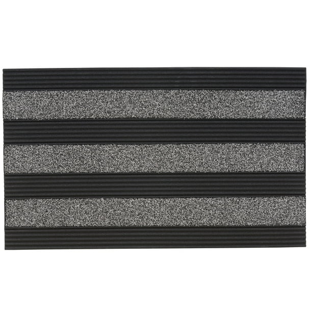Superio Grey Ribbed Coir Doormat Indoor and Outdoor Entry Floor Mat