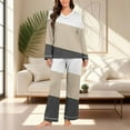 thumbnail image 2 of Cavosen Pajamas for Women Set V NeckLong Sleeve Pajama Set Stripe Loungewear Fall Sleepwear, 2 of 7