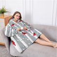thumbnail image 5 of Oversized Wearable Blanket Hoodie,Gray Christmas Cardinal Bird Pattern Sherpa Blanket Hoodie with Super Pockets,Super Warm Fuzzy Pullover for Women & Men, 5 of 6