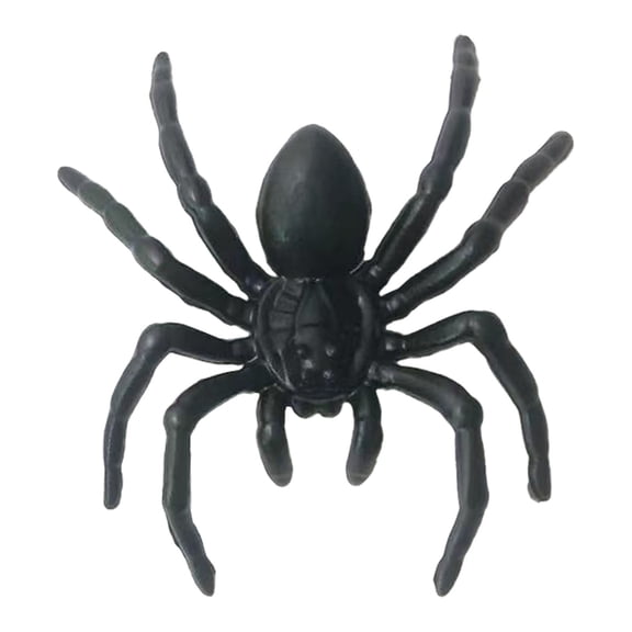Plastic Spiders Halloween Decorations, Halloween Spider, Fake Spiders, 8PCS Black Large Spider Web Decoration, Realistic Fun Toys Prank Props Scare Practical Surprise Joke(1.3*1.18in)