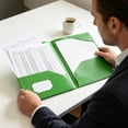 thumbnail image 5 of Two Pocket Folders Plastic Document Organizer Folder with Flap Double Pocket Presentation Folders Green, 5 of 6