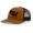 Caramel/Black, variant on Mens Fishing Trout USA Outline Embroidered Mesh Back Trucker Hat-Caramel/Black