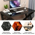 thumbnail image 4 of SAMERY Computer Desk Home Office Desks, 55.1 Inch Modern Simple Office Black Glass Desk Computer Table Study Gaming Writing Desk, Fashion Strength Tempered Glass Office Laptop Desk, 4 of 8