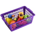 thumbnail image 2 of YBM Home Plastic Storage Basket Bin and Drawer Organizer, 11.5” x 8” Purple (3-Pack), 2 of 9