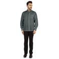 thumbnail image 2 of Bestman Solid Long Sleeve Shirt For Mens Front Double Button Placket Chinese Collar Shirt, 2 of 7