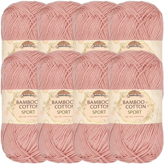 JubileeYarn Bamboo Cotton Sport Yarn - 50g/Skein - Dreamy Blush - 8 Skeins