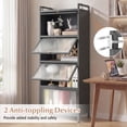 thumbnail image 6 of Giantex 5-Tier Kitchen Storage Cabinet, Mobile Microwave Stand, Bread Rack Coffee Stand, Bakers Rack w/Flip Door Cabinets, Grey, 6 of 9