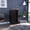 Brown, variant on Black Bar Cart with Six Cubbies and Enclosed Shelves | Perfect for Party Spaces, Offers Storage Variety