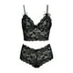 thumbnail image 2 of Gibobby Conjunto de lencería Traje de puntos, ropa interior ajustable interesante con tirantes para mujer, ropa interior Sexy envolvente de encaje(Negro M), 2 of 5