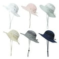 thumbnail image 1 of D-GROEE Kids Sun Protection Hat Polyester Patched Adjustable Wide Brim Mesh Bucket Hat, 1 of 7