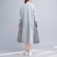 thumbnail image 5 of Vestido Irfora Vestido suelto para mujer, vestido de sudadera, manga larga, cuello redondo a cuadros, vestido informal de gran tamaño para vacaciones Irfora Vestido, 5 of 5