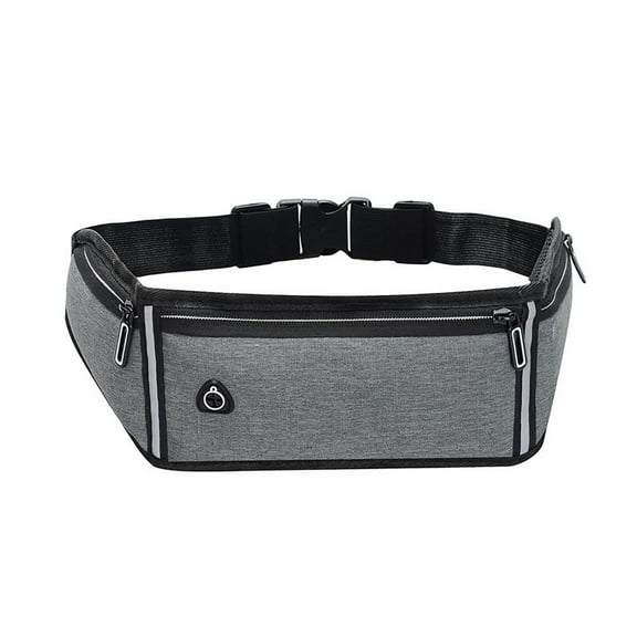 Durable Outdoor Riding Fitness with Reflective Tape Running Belt Nylon Men Women Fanny Pack Running Waist Bag Phone Sport Belt Marathon Jogging Bag GREY