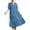 Blue, variant on Rezuofi New Womens Dresses Fashion Short Sleeve Solid V-Neck Skin-Friendly Long Womens Dresses Plus Size