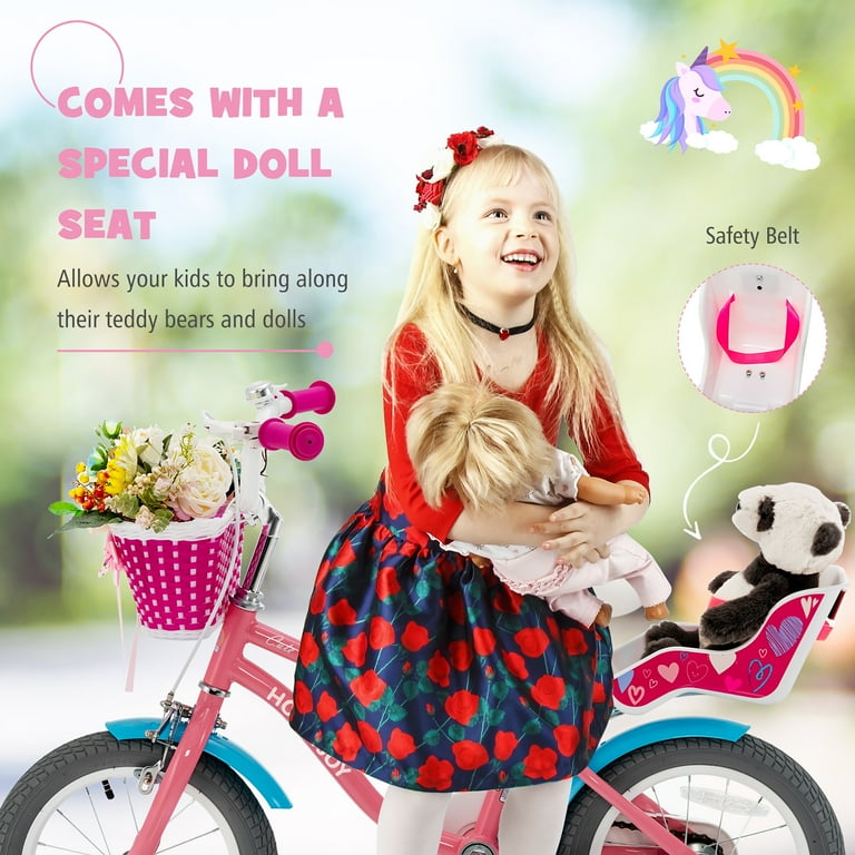 Honeyjoy 14 Inches Kids Bike with Training Wheels, Basket Honeyjoy 14 Inches Kids Bike with Training Wheels, Basket