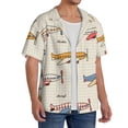 thumbnail image 2 of Fotbe Striped Vintage Planes Camisa Estampada de Manga Corta para Hombre, Casual de Verano, Estilo Playero, Sin Arrugas-3X-Large, 2 of 5