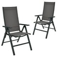 thumbnail image 1 of Costway 2 Pcs Chaises de Salle à Manger Pliantes Patio Aluminium Dossier Réglable Gris, 1 of 10