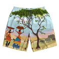 thumbnail image 3 of Uemuo African Women Pattern Men's Swim Trunks Hawaiian Beach Bathing Suit Swimsuits Beach Quick-Dry Shorts with Pockets-, 3 of 9