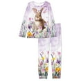 thumbnail image 3 of Suhoaziia Hare Pajamas for Women Set Pants Lightweight Softness Pajamas Top and Pants Fall Clothing Size XL,Easter Lightweight Print Graphic Nightwear Tracksuit, 3 of 4