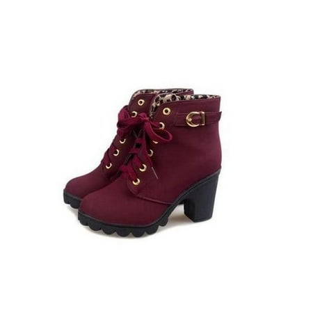 

Autumn Winter Woman Boots Women Shoes Ladies Thick Heeled Ankle Boots Women High Heel Platform Rubber Shoes Snow Boots