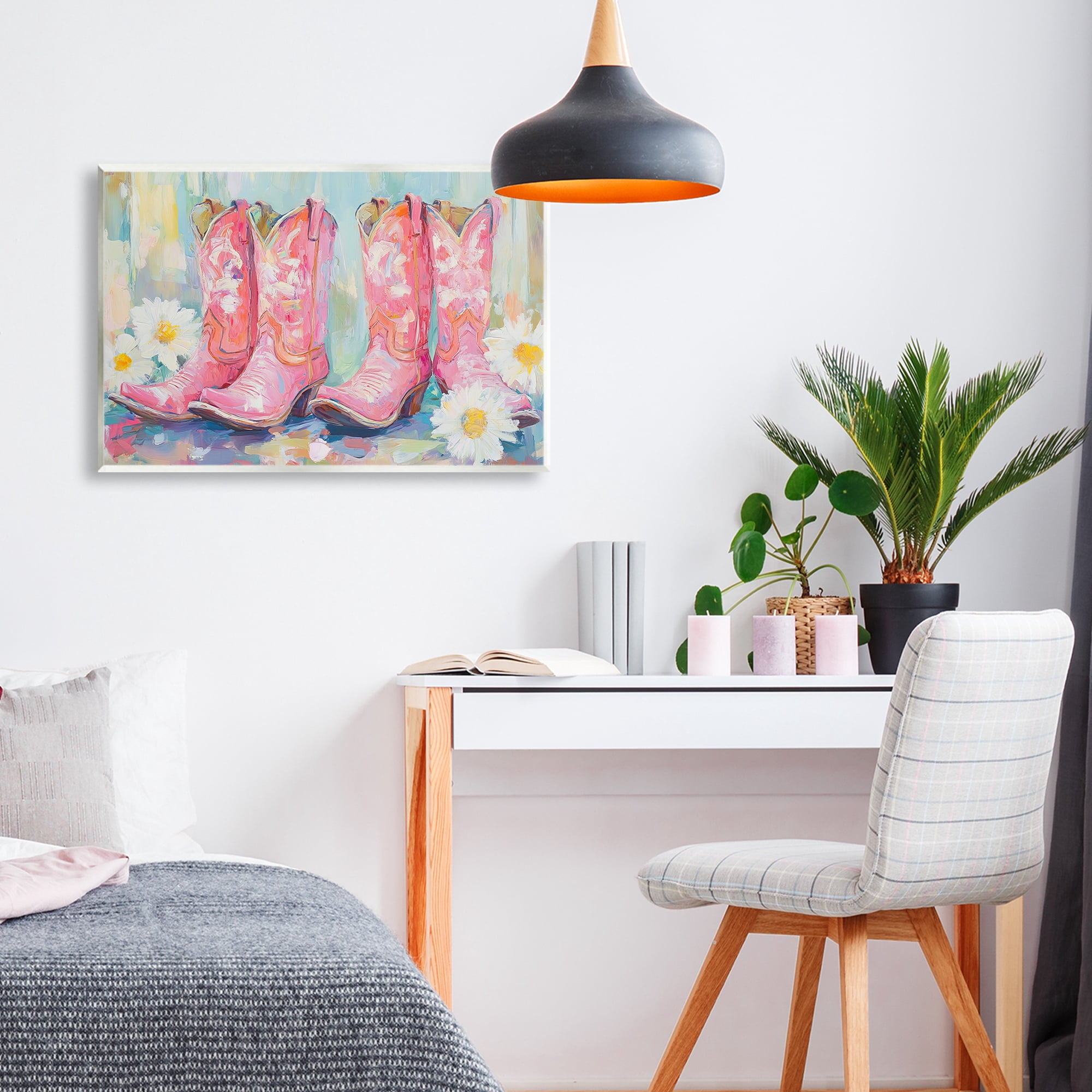 Stupell Industries Pink Cowgirl Boots Pairs Wall Plaque Art, design by Tina LeCour