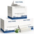 thumbnail image 1 of Toallas faciales HMTM, gruesas y suaves, absorbentes, 10 x 12 cm, 150 unidades, paquete de 3, 1 of 7