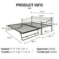Sesslife Metal Daybed with Adjustable Trundle, Twin Size Daybed with