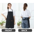 thumbnail image 3 of Cocina Delantal Lona Funda protectora impermeable Simple Casas Casas Delantales Trabajar Ropa de trabajo con bolsillo para restaurante Cafetería Negro Scienceny HA011665-01, 3 of 7